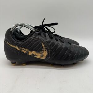 Nike Jr. Tiempo Legend 7 Club FG Soccer Cleats 4 Youth AO2300-077 Black & Gold